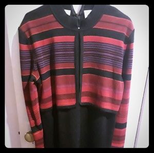 Knee length black and red dress